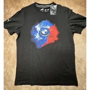 Puma BMW Mortorsport T-Shirt Large Black Graphic Racing Tee Forever Better NWT